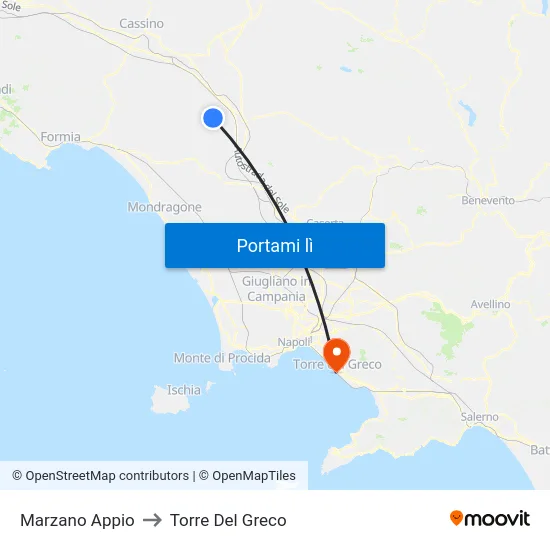 Marzano Appio to Torre Del Greco map