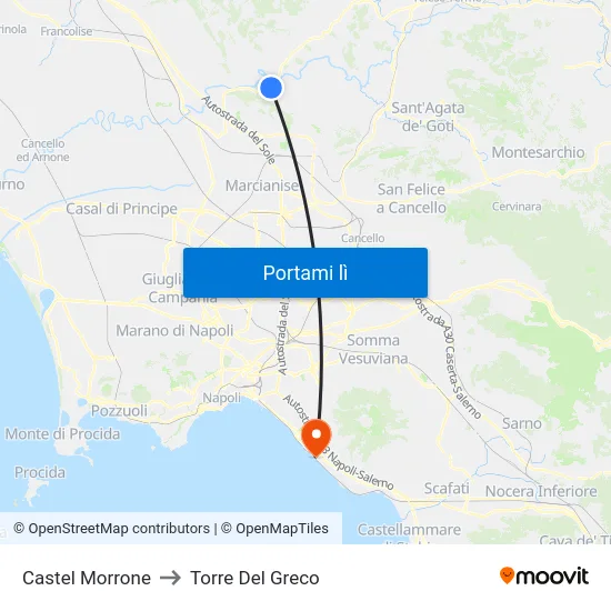 Castel Morrone to Torre Del Greco map