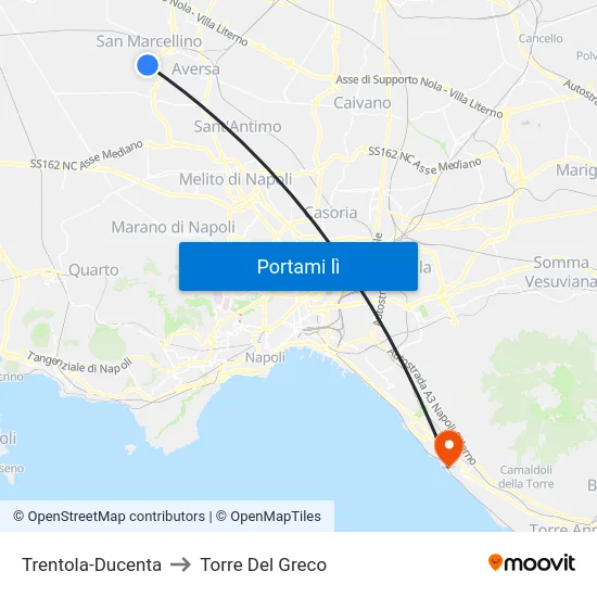 Trentola-Ducenta to Torre Del Greco map