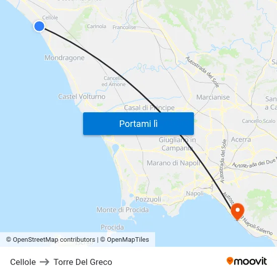Cellole to Torre Del Greco map