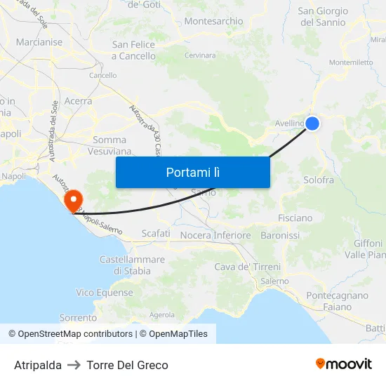 Atripalda to Torre Del Greco map