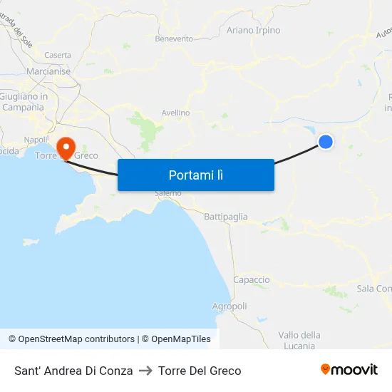 Sant' Andrea Di Conza to Torre Del Greco map