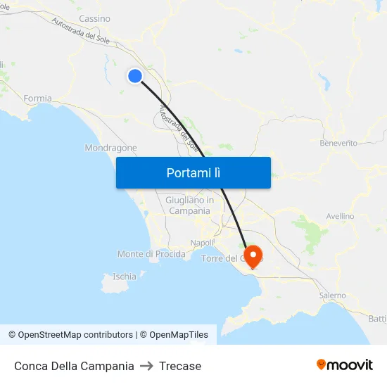 Conca Della Campania to Trecase map