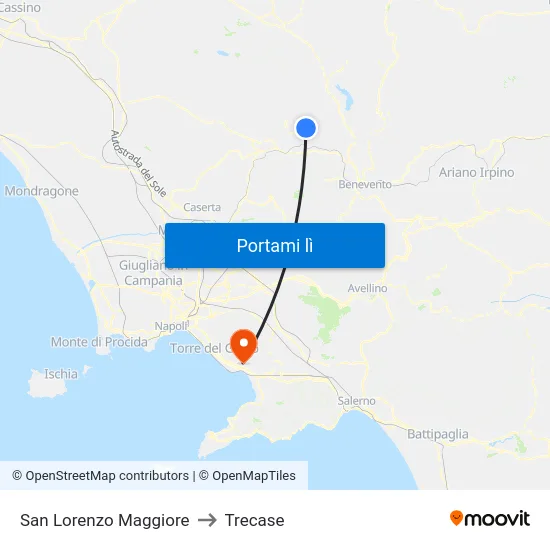 San Lorenzo Maggiore to Trecase map