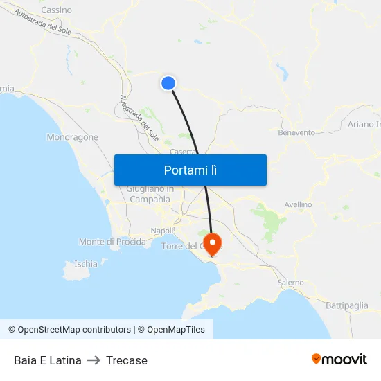 Baia E Latina to Trecase map
