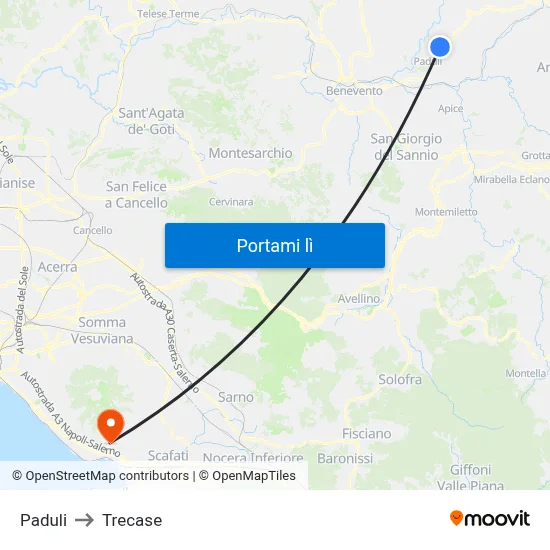 Paduli to Trecase map