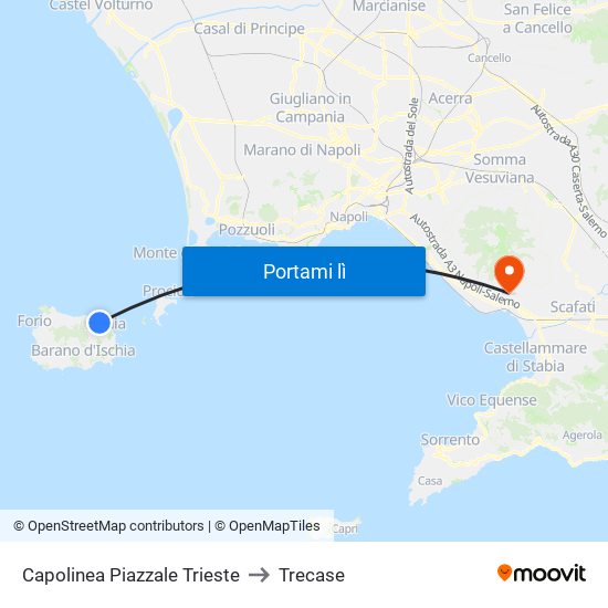 Capolinea Piazzale Trieste to Trecase map