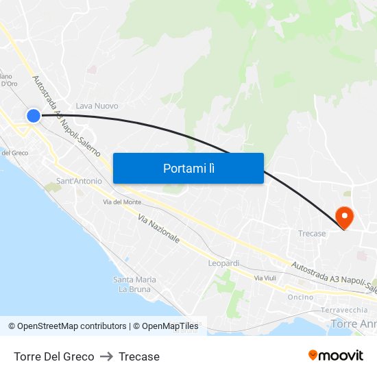 Torre Del Greco to Trecase map