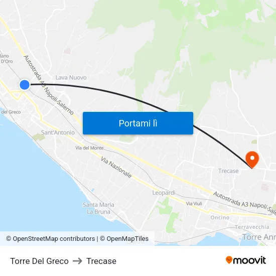 Torre Del Greco to Trecase map