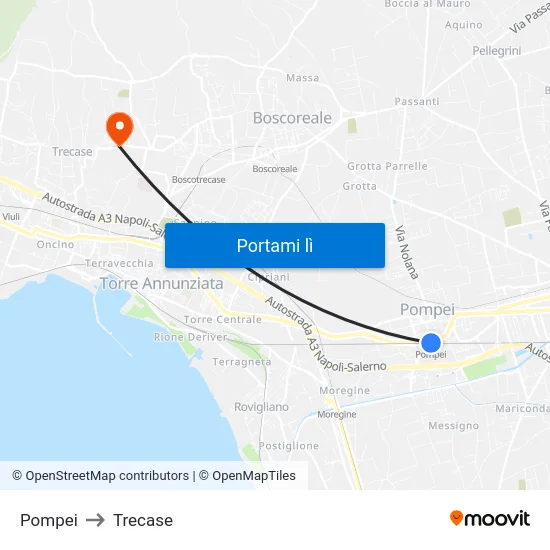 Pompei to Trecase map