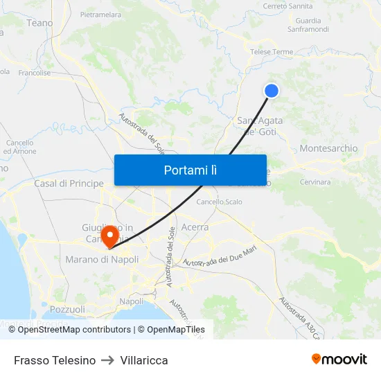 Frasso Telesino to Villaricca map
