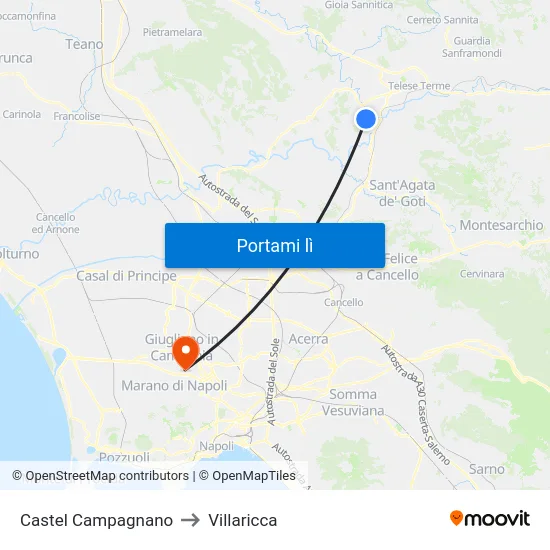 Castel Campagnano to Villaricca map