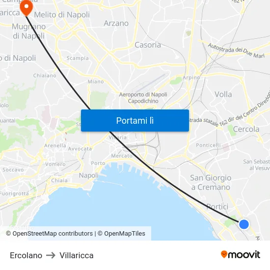 Ercolano to Villaricca map