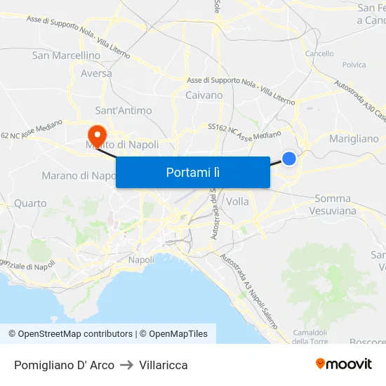 Pomigliano D' Arco to Villaricca map