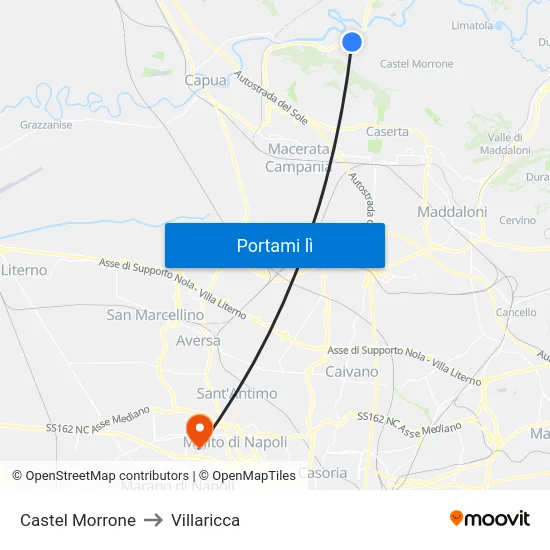 Castel Morrone to Villaricca map