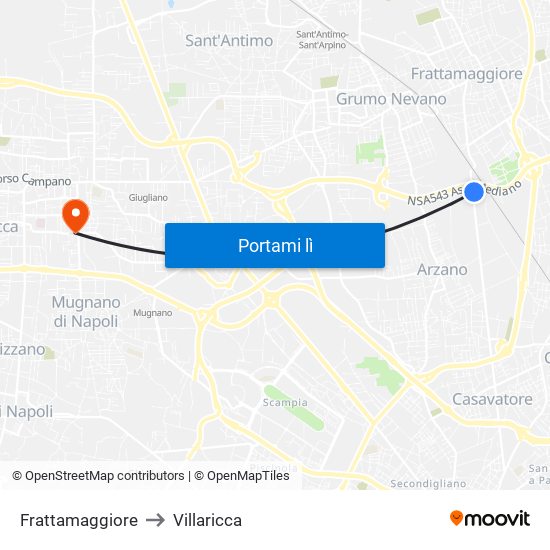 Frattamaggiore to Villaricca map