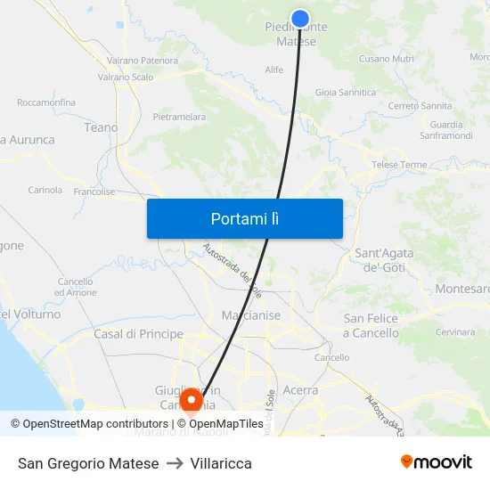 San Gregorio Matese to Villaricca map