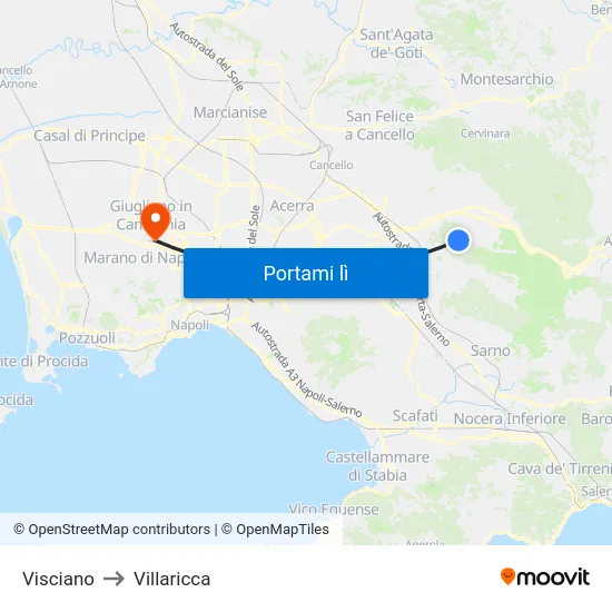 Visciano to Villaricca map