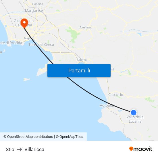 Stio to Villaricca map