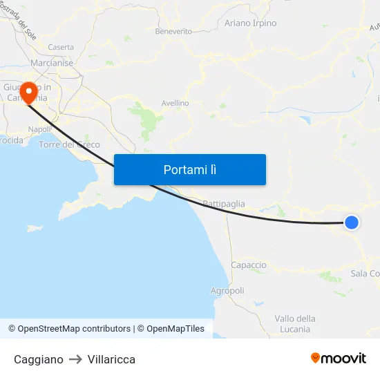 Caggiano to Villaricca map