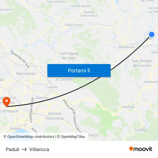 Paduli to Villaricca map