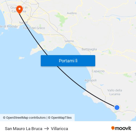 San Mauro La Bruca to Villaricca map