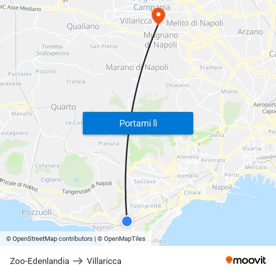 Zoo-Edenlandia to Villaricca map