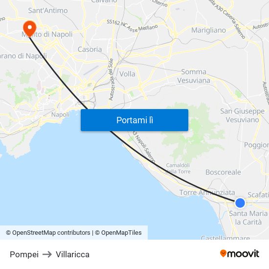 Pompei to Villaricca map