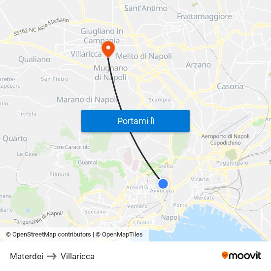 Materdei to Villaricca map