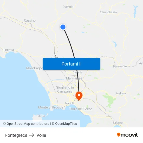 Fontegreca to Volla map
