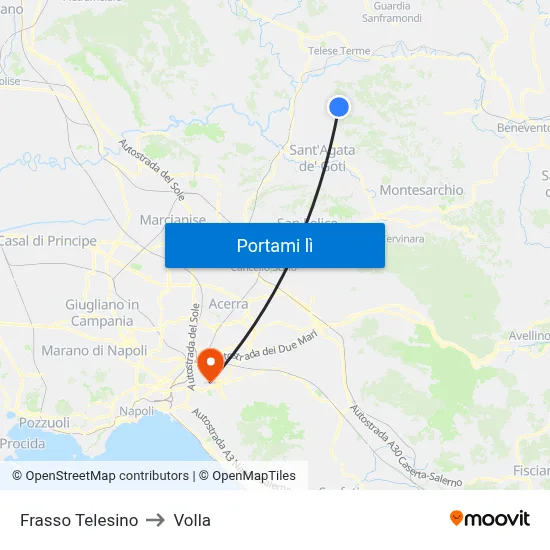 Frasso Telesino to Volla map