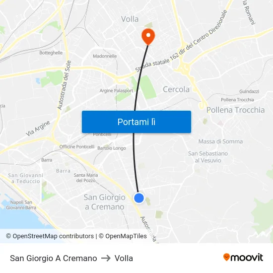 San Giorgio A Cremano to Volla map