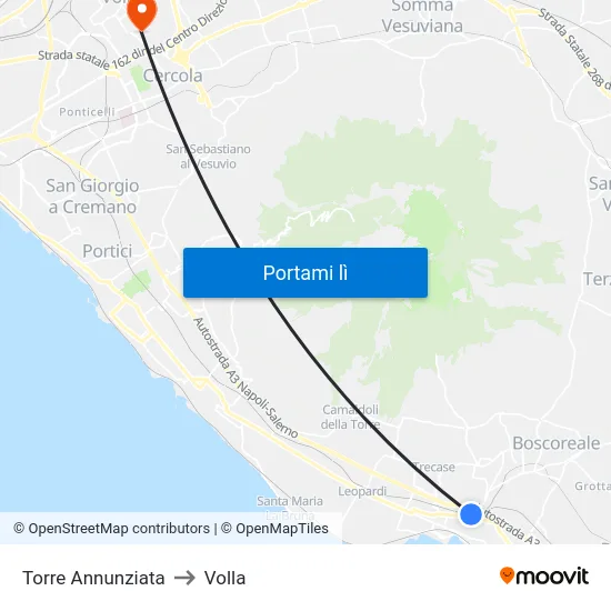 Torre Annunziata to Volla map