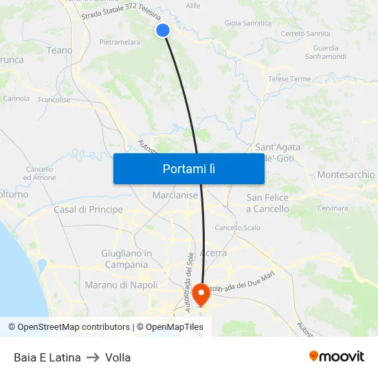 Baia E Latina to Volla map