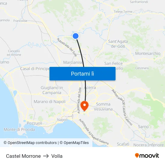 Castel Morrone to Volla map