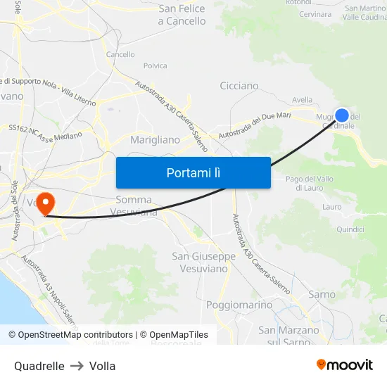 Quadrelle to Volla map