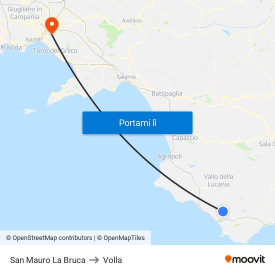 San Mauro La Bruca to Volla map