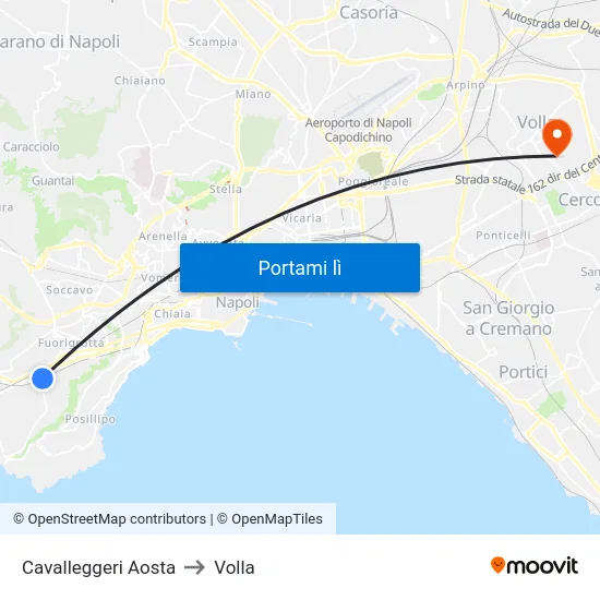 Cavalleggeri Aosta to Volla map