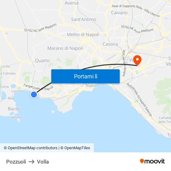 Pozzuoli to Volla map