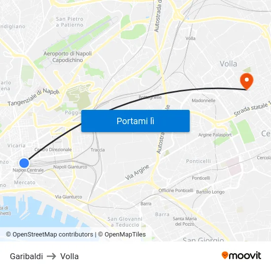 Garibaldi to Volla map