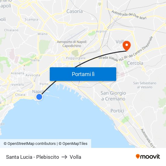Santa Lucia - Plebiscito to Volla map