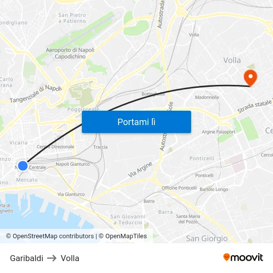 Garibaldi to Volla map