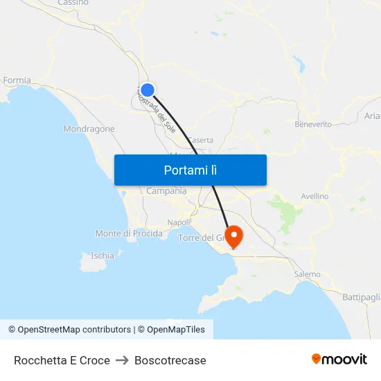 Rocchetta E Croce to Boscotrecase map