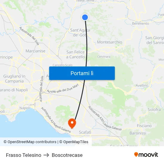 Frasso Telesino to Boscotrecase map