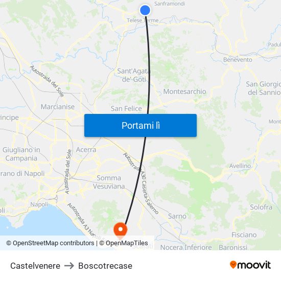 Castelvenere to Boscotrecase map