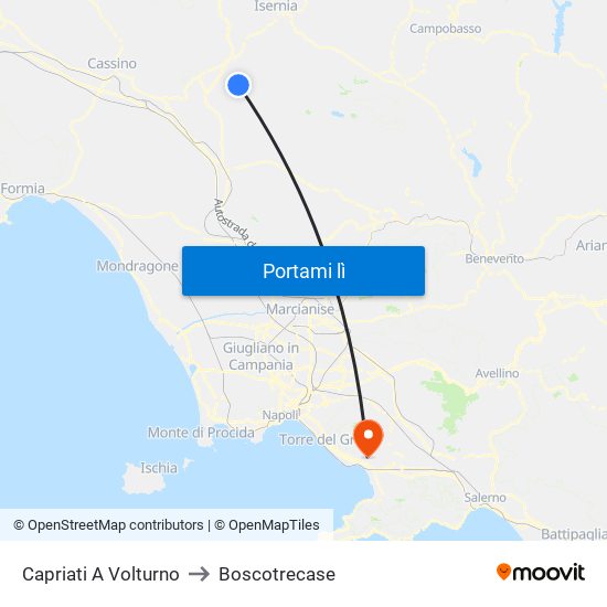 Capriati A Volturno to Boscotrecase map