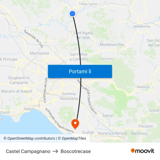 Castel Campagnano to Boscotrecase map