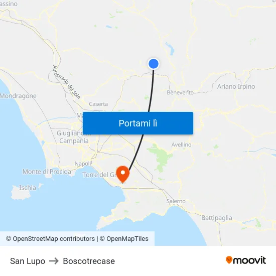 San Lupo to Boscotrecase map