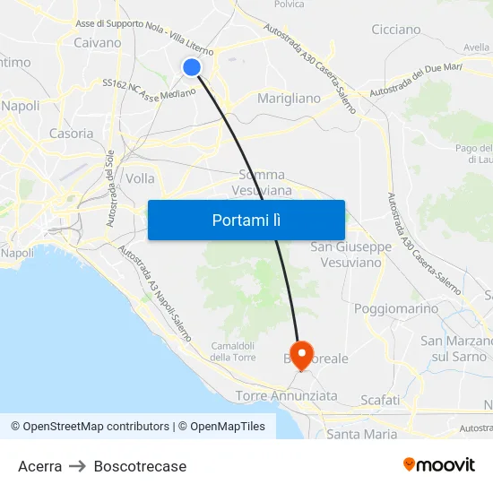 Acerra to Boscotrecase map