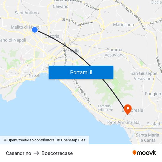 Casandrino to Boscotrecase map